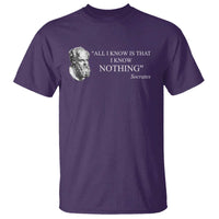 Greek Philosophy Socrates T Shirt All I Know Is That I Know Nothing