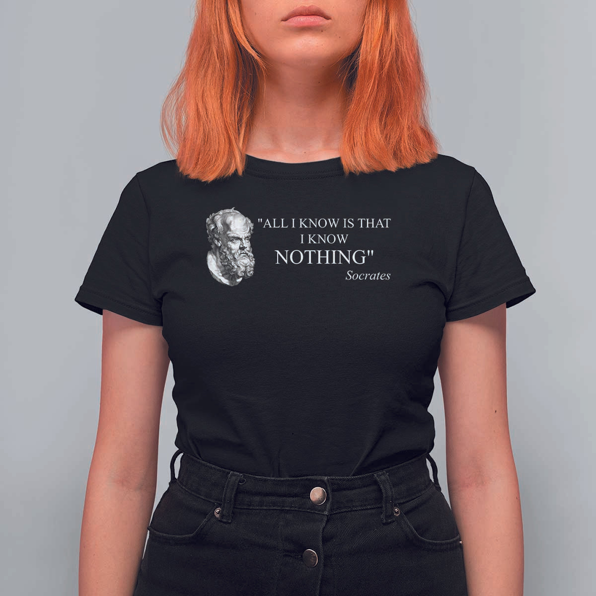 Greek Philosophy Socrates T Shirt For Women All I Know Is That I Know Nothing