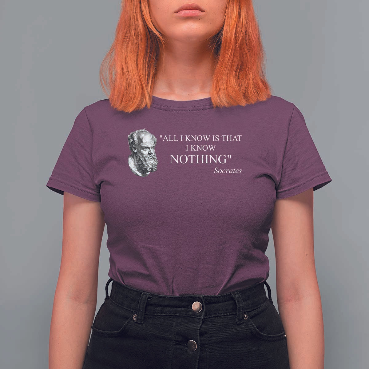Greek Philosophy Socrates T Shirt For Women All I Know Is That I Know Nothing