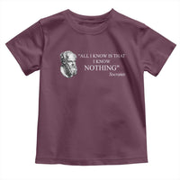 Greek Philosophy Socrates Toddler T Shirt All I Know Is That I Know Nothing