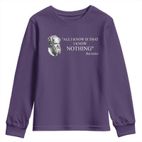 Greek Philosophy Socrates Youth Sweatshirt All I Know Is That I Know Nothing