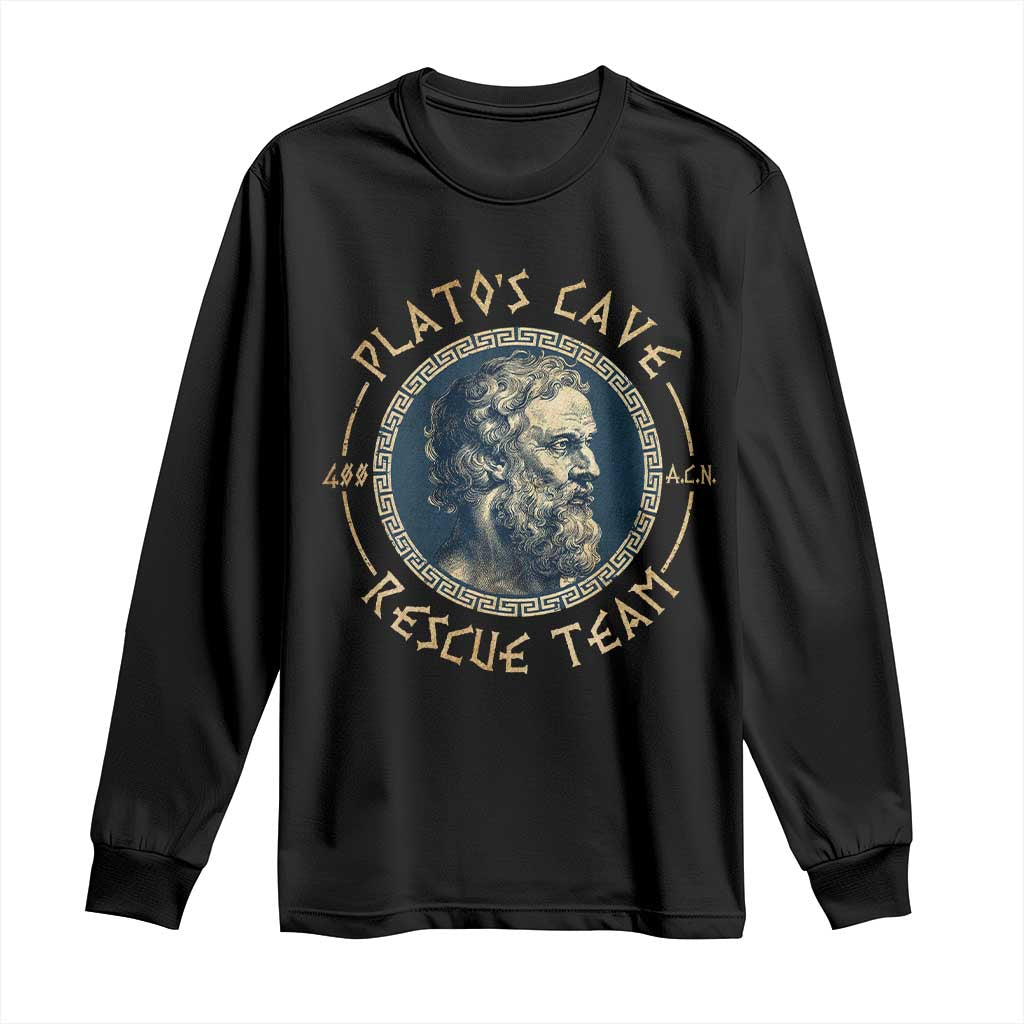 Greek Philosophy Plato Long Sleeve Shirt Platos Cave Rescue Team