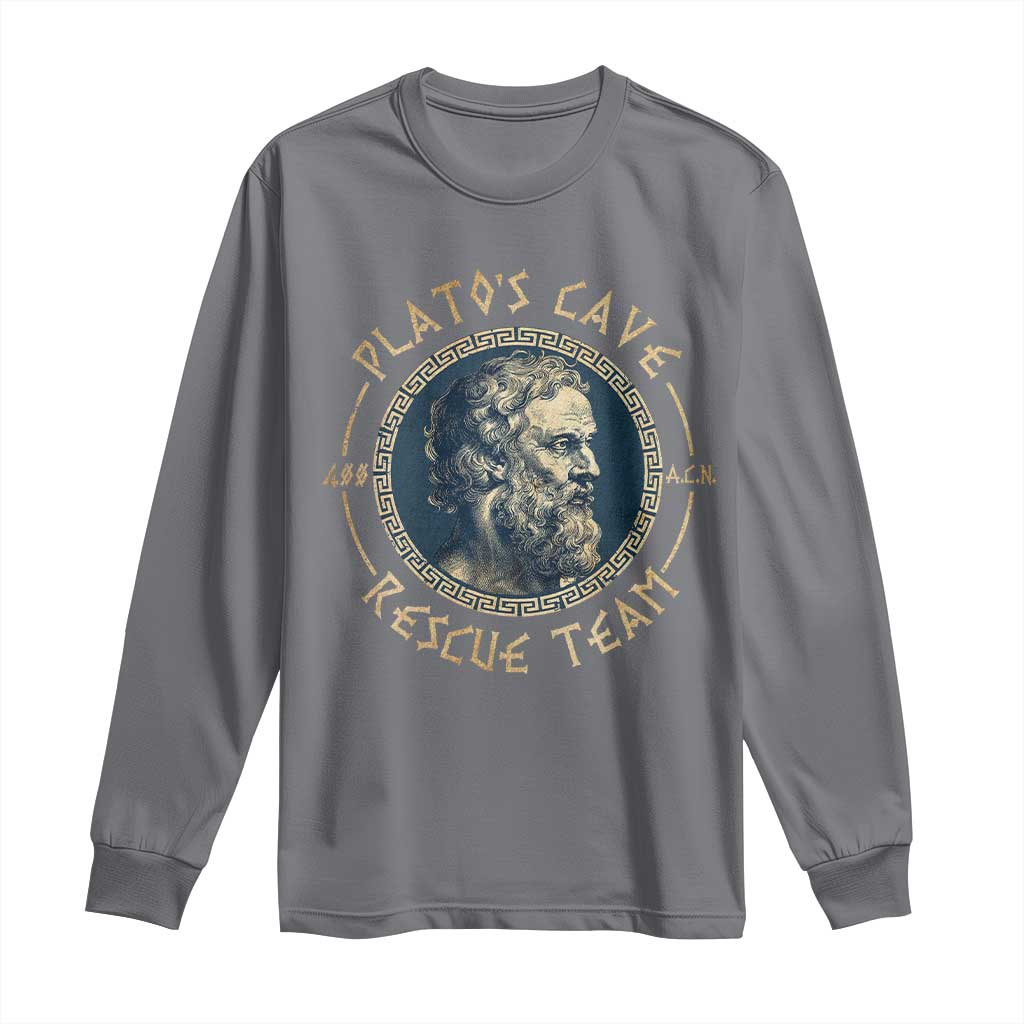 Greek Philosophy Plato Long Sleeve Shirt Platos Cave Rescue Team