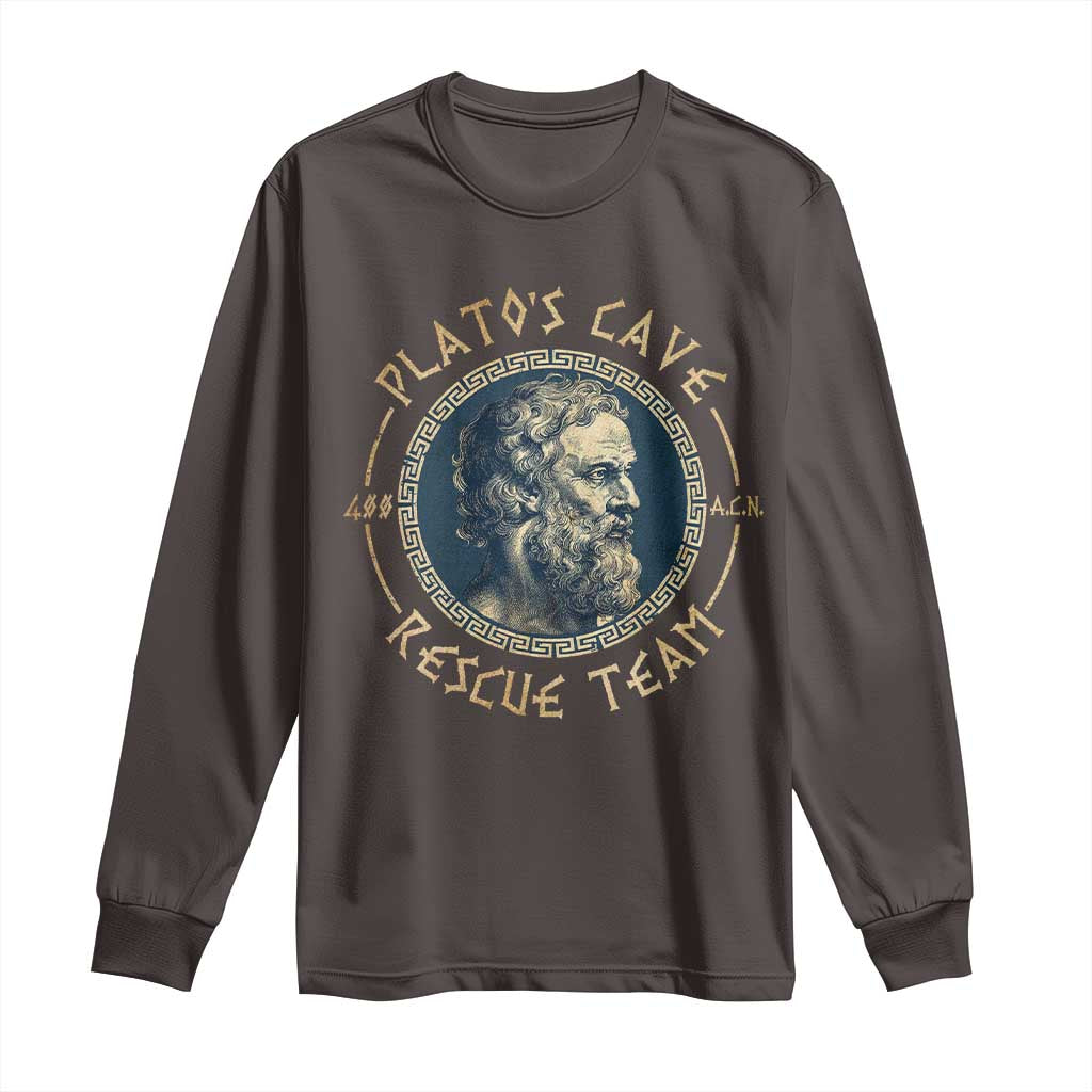 Greek Philosophy Plato Long Sleeve Shirt Platos Cave Rescue Team