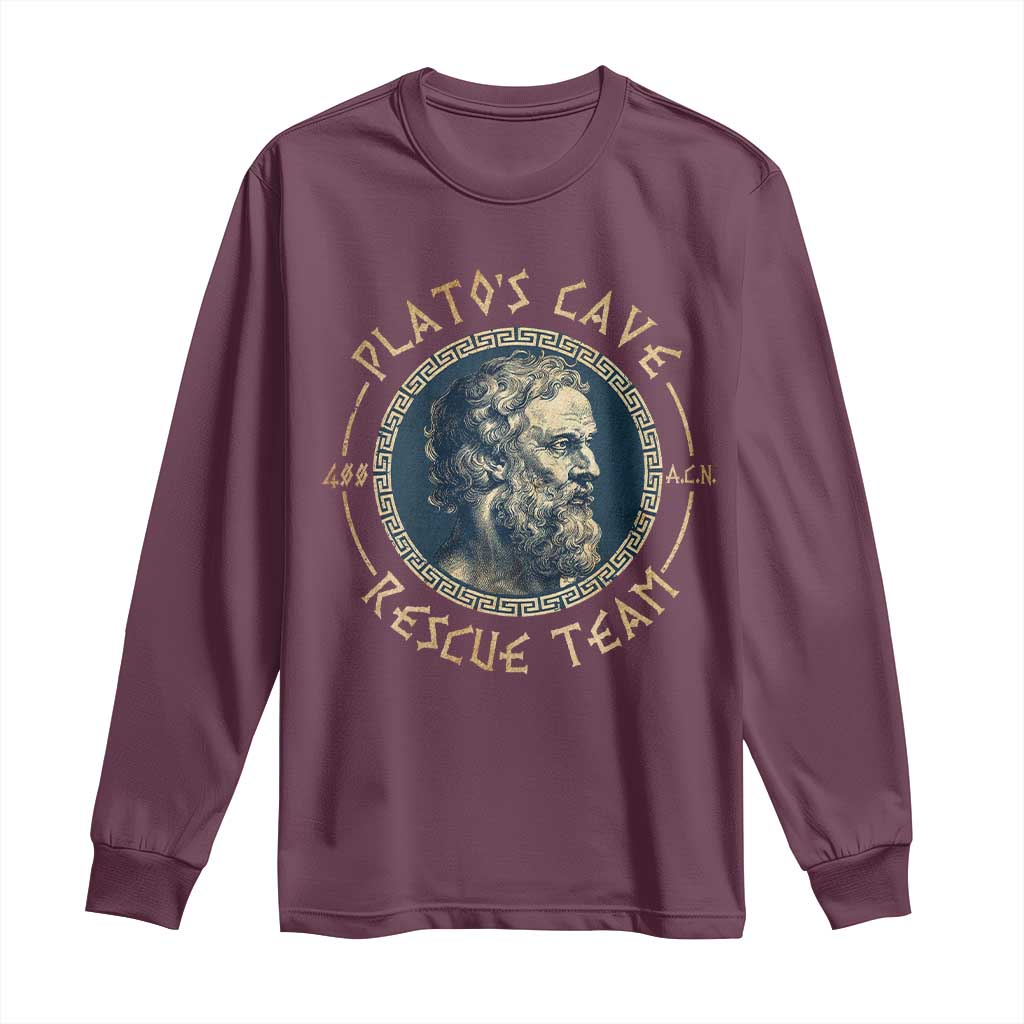 Greek Philosophy Plato Long Sleeve Shirt Platos Cave Rescue Team
