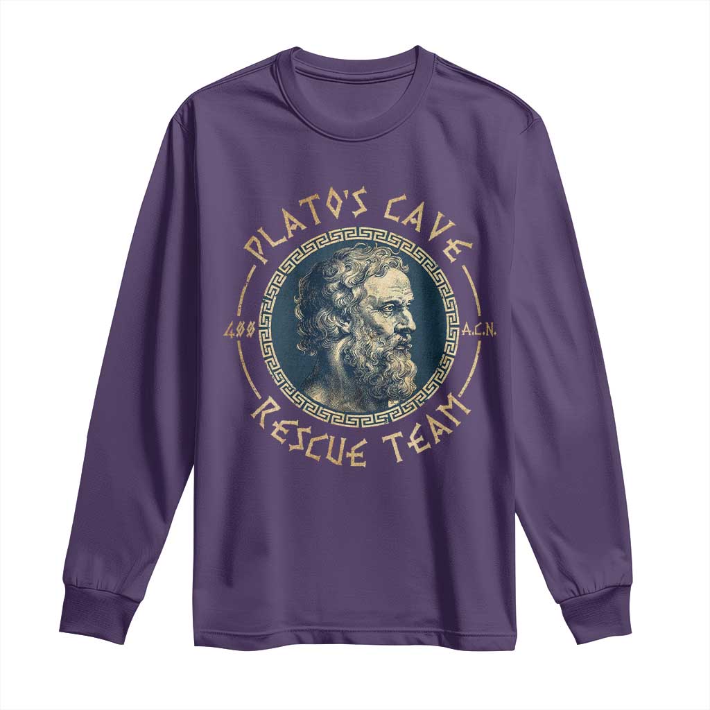 Greek Philosophy Plato Long Sleeve Shirt Platos Cave Rescue Team