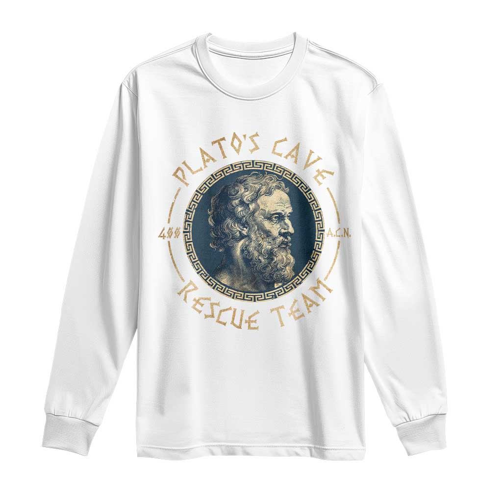 Greek Philosophy Plato Long Sleeve Shirt Platos Cave Rescue Team
