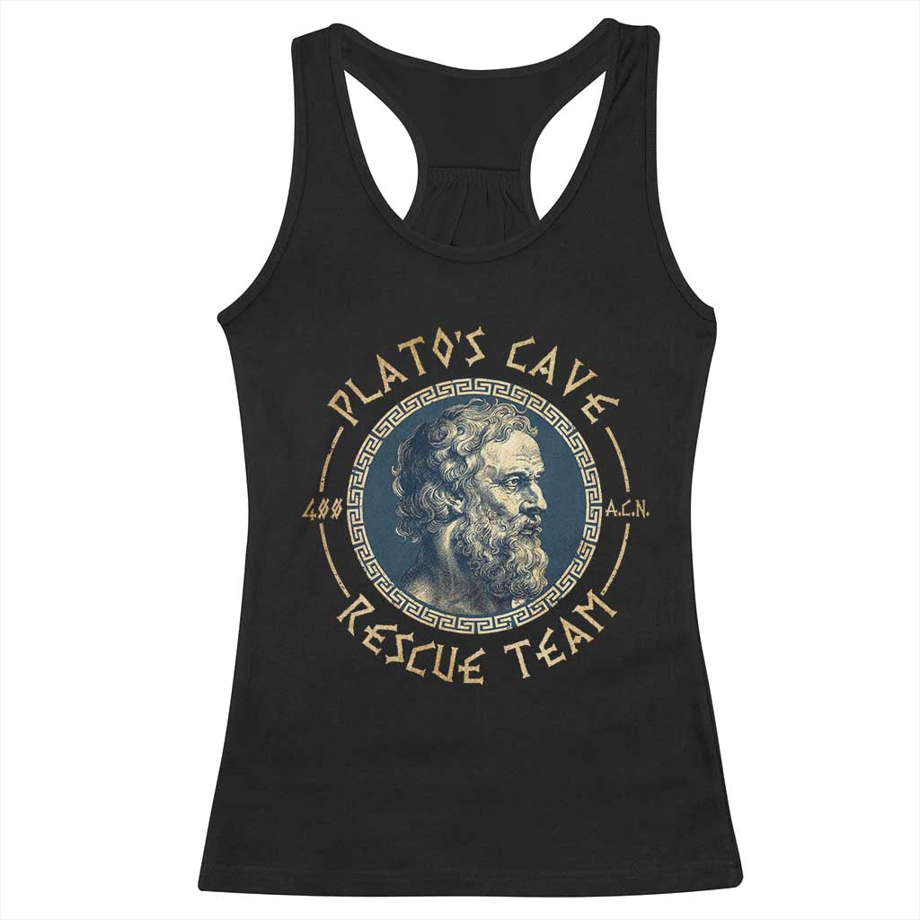 Greek Philosophy Plato Racerback Tank Top Platos Cave Rescue Team