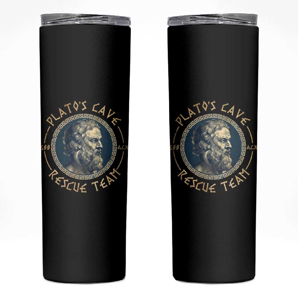 Greek Philosophy Plato Skinny Tumbler Platos Cave Rescue Team