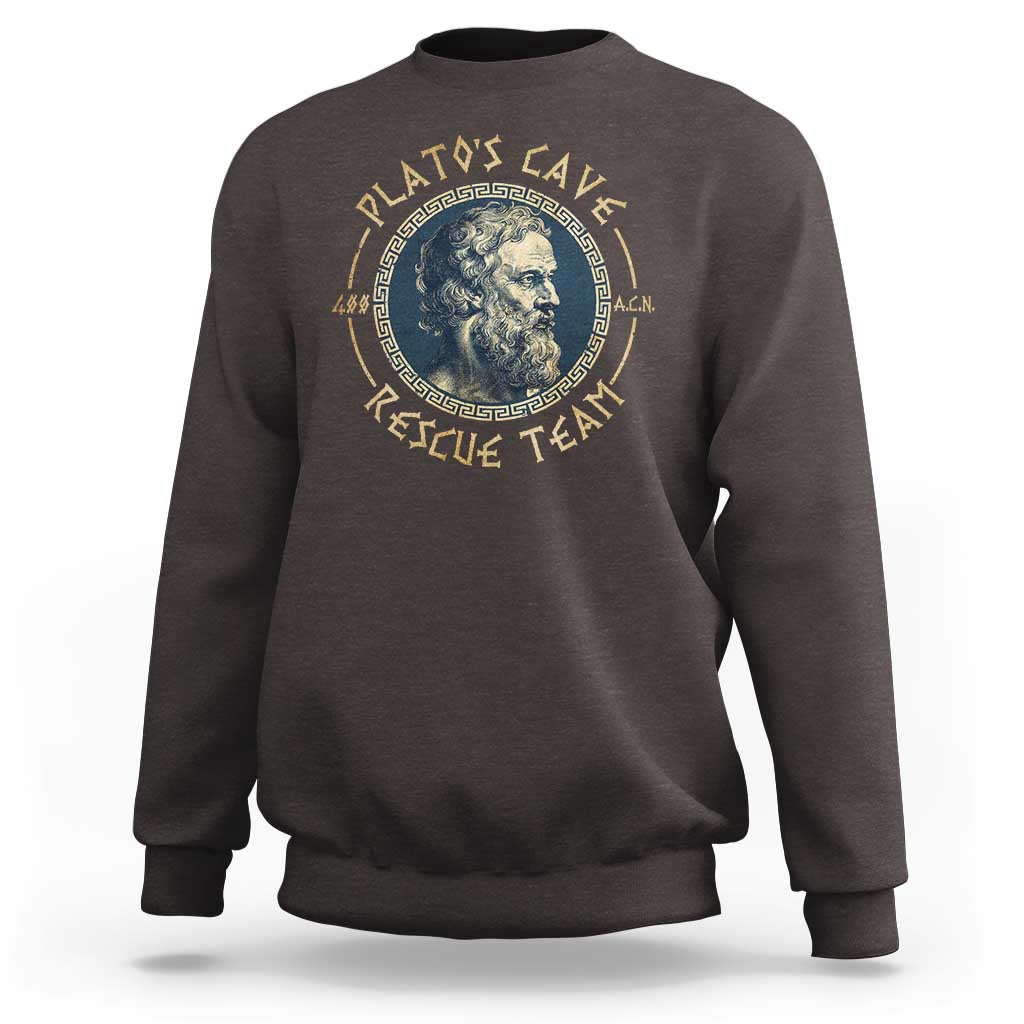Greek Philosophy Plato Sweatshirt Platos Cave Rescue Team