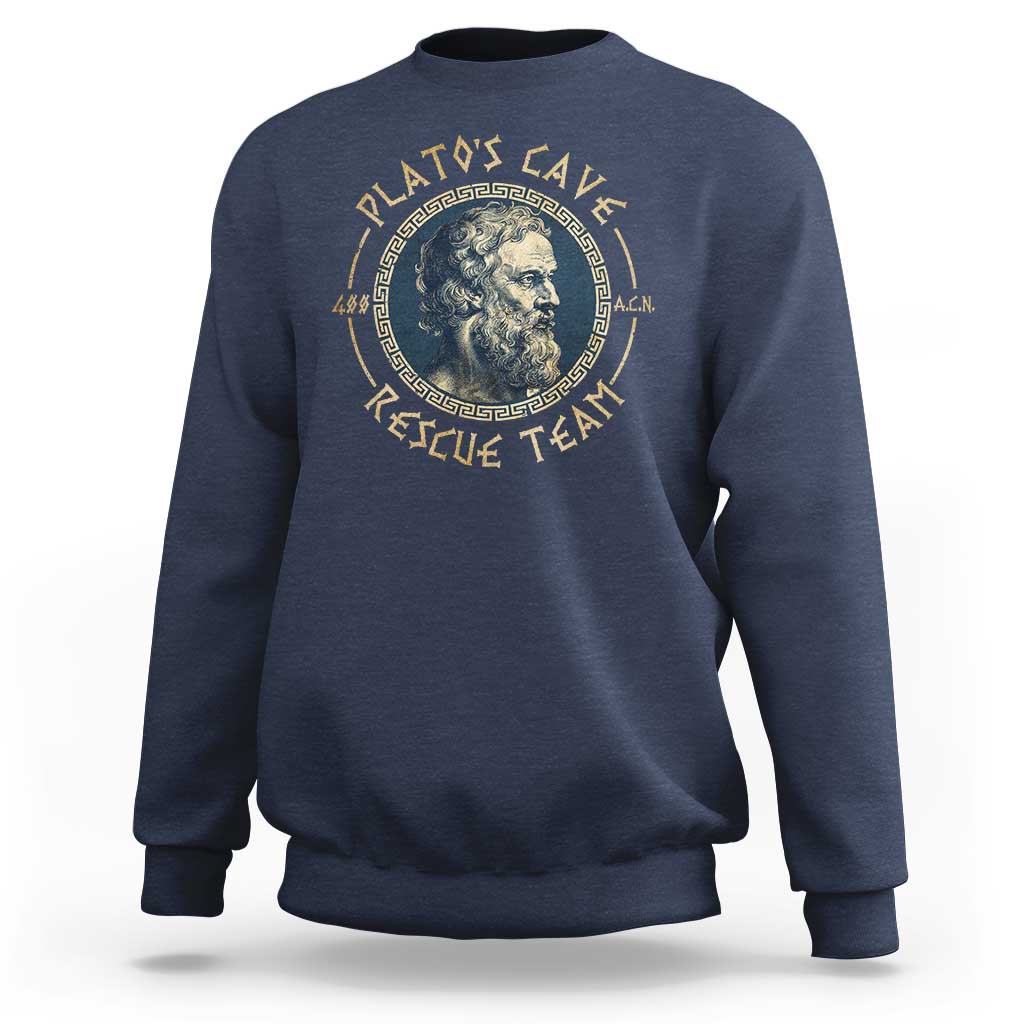 Greek Philosophy Plato Sweatshirt Platos Cave Rescue Team