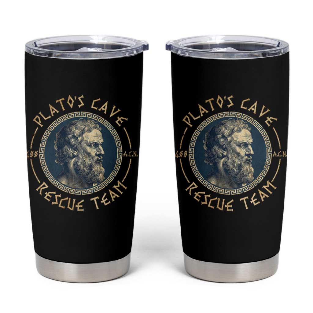 Greek Philosophy Plato Tumbler Cup Platos Cave Rescue Team