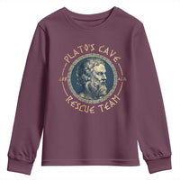 Greek Philosophy Plato Youth Sweatshirt Platos Cave Rescue Team