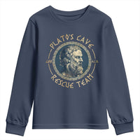 Greek Philosophy Plato Youth Sweatshirt Platos Cave Rescue Team