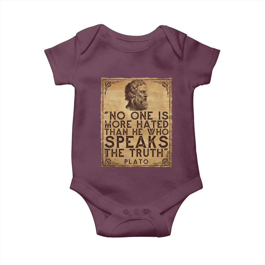 Greek Philosophy Plato Baby Onesie No One Is More Hated Than He Who Speaks The Truth