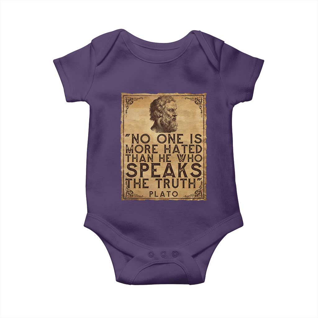 Greek Philosophy Plato Baby Onesie No One Is More Hated Than He Who Speaks The Truth
