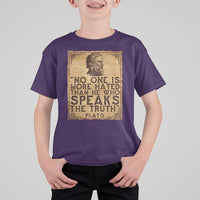 Greek Philosophy Plato T Shirt For Kid No One Is More Hated Than He Who Speaks The Truth