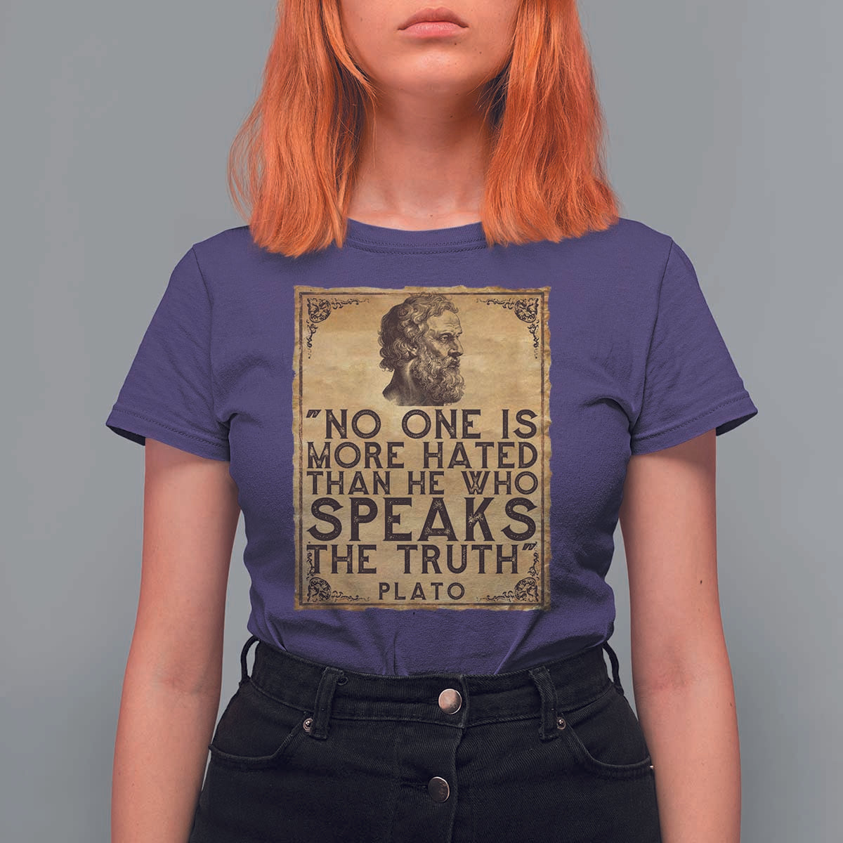 Greek Philosophy Plato T Shirt For Women No One Is More Hated Than He Who Speaks The Truth