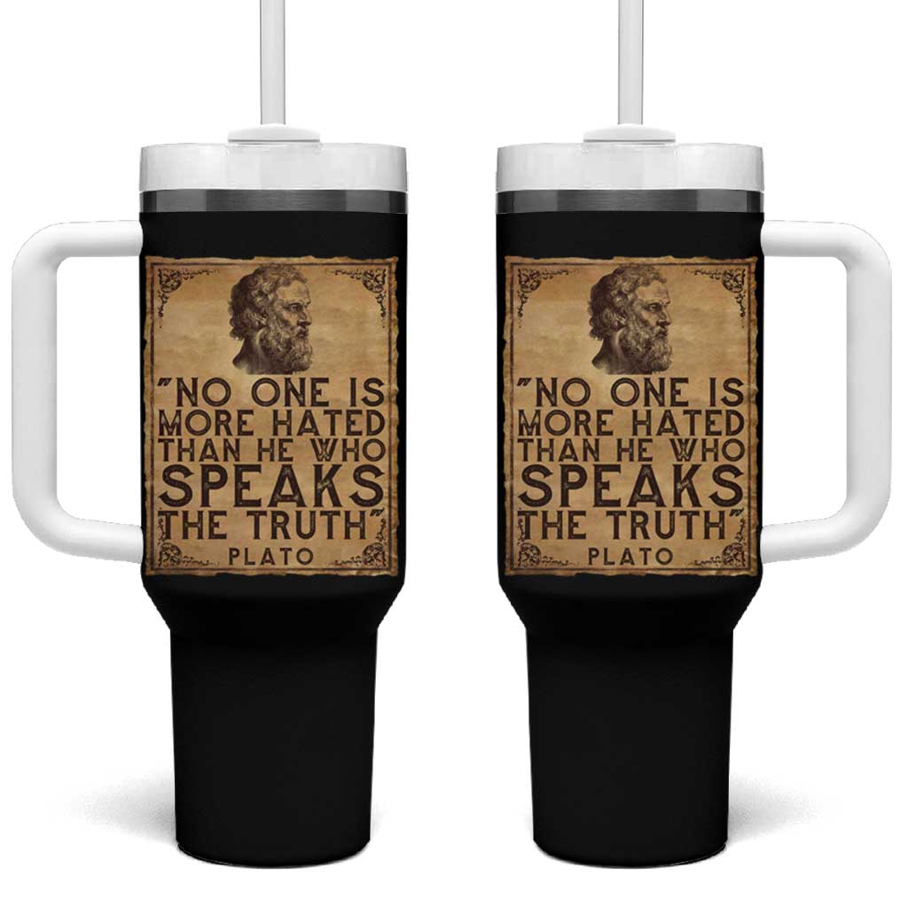 Greek Philosophy Plato Tumbler With Handle No One Is More Hated Than He Who Speaks The Truth