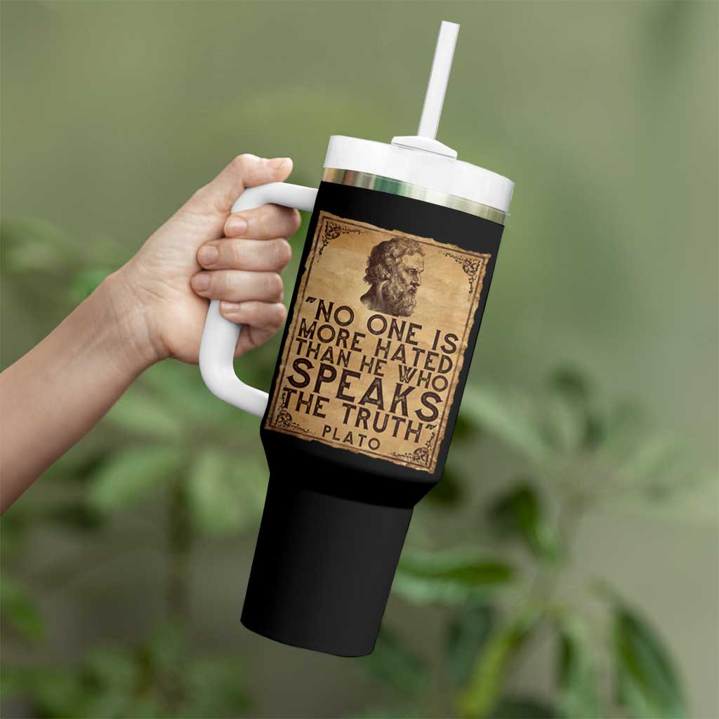Greek Philosophy Plato Tumbler With Handle No One Is More Hated Than He Who Speaks The Truth