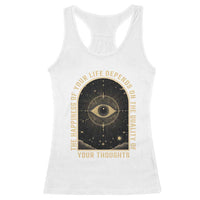 Marcus Aurelius Stoic Philosophy Racerback Tank Top The Happiness Of Your Life Depends On The Quality Of Your Thoughts