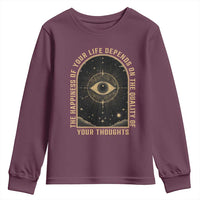 Marcus Aurelius Stoic Philosophy Youth Sweatshirt The Happiness Of Your Life Depends On The Quality Of Your Thoughts