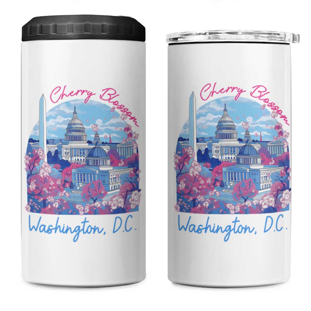 Washington DC Lover 4 in 1 Can Cooler Tumbler Cherry Blossom