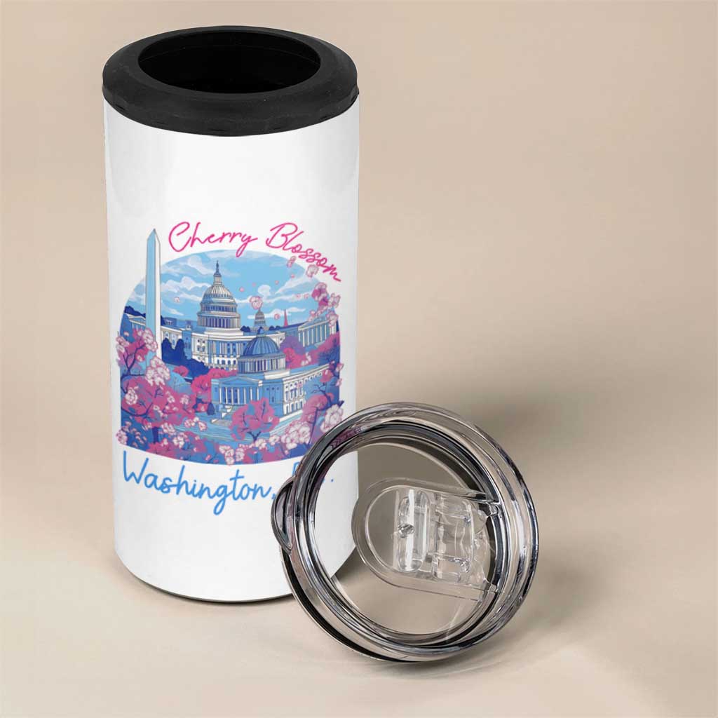 Washington DC Lover 4 in 1 Can Cooler Tumbler Cherry Blossom