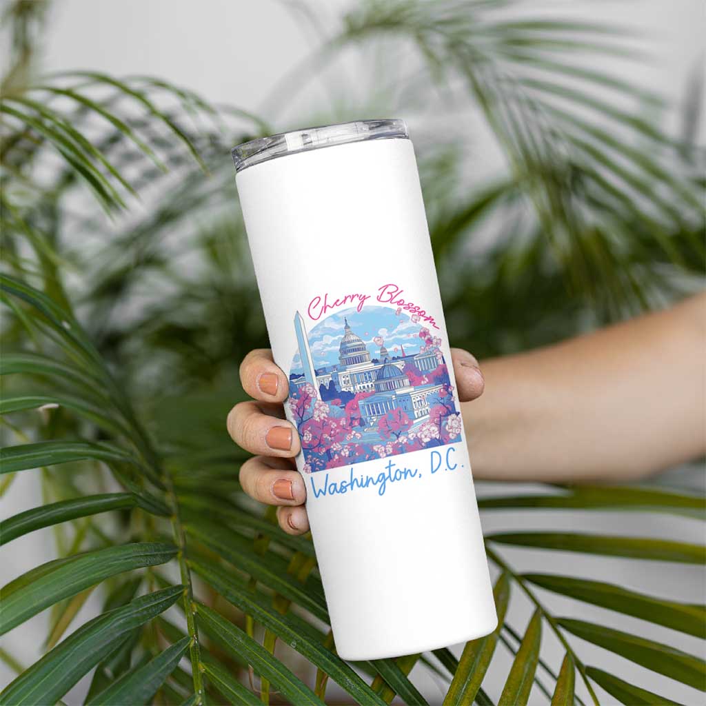 Washington DC Lover Skinny Tumbler Cherry Blossom