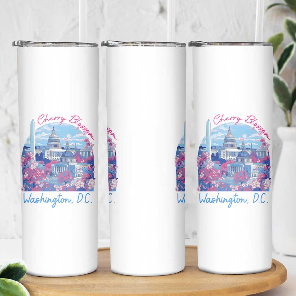 Washington DC Lover Skinny Tumbler Cherry Blossom