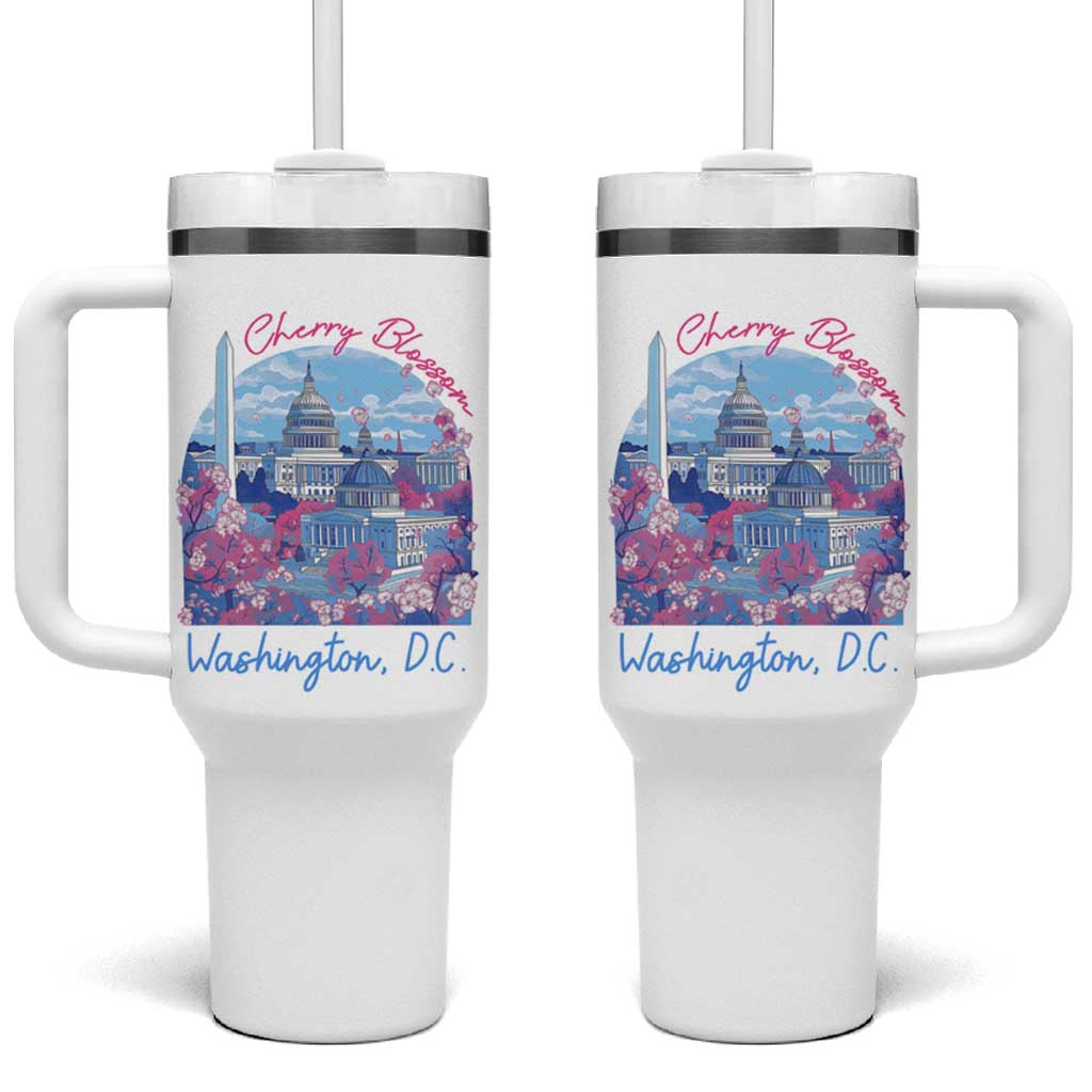 Washington DC Lover Tumbler With Handle Cherry Blossom