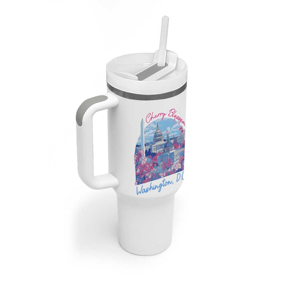Washington DC Lover Tumbler With Handle Cherry Blossom