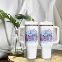 Washington DC Lover Tumbler With Handle Cherry Blossom
