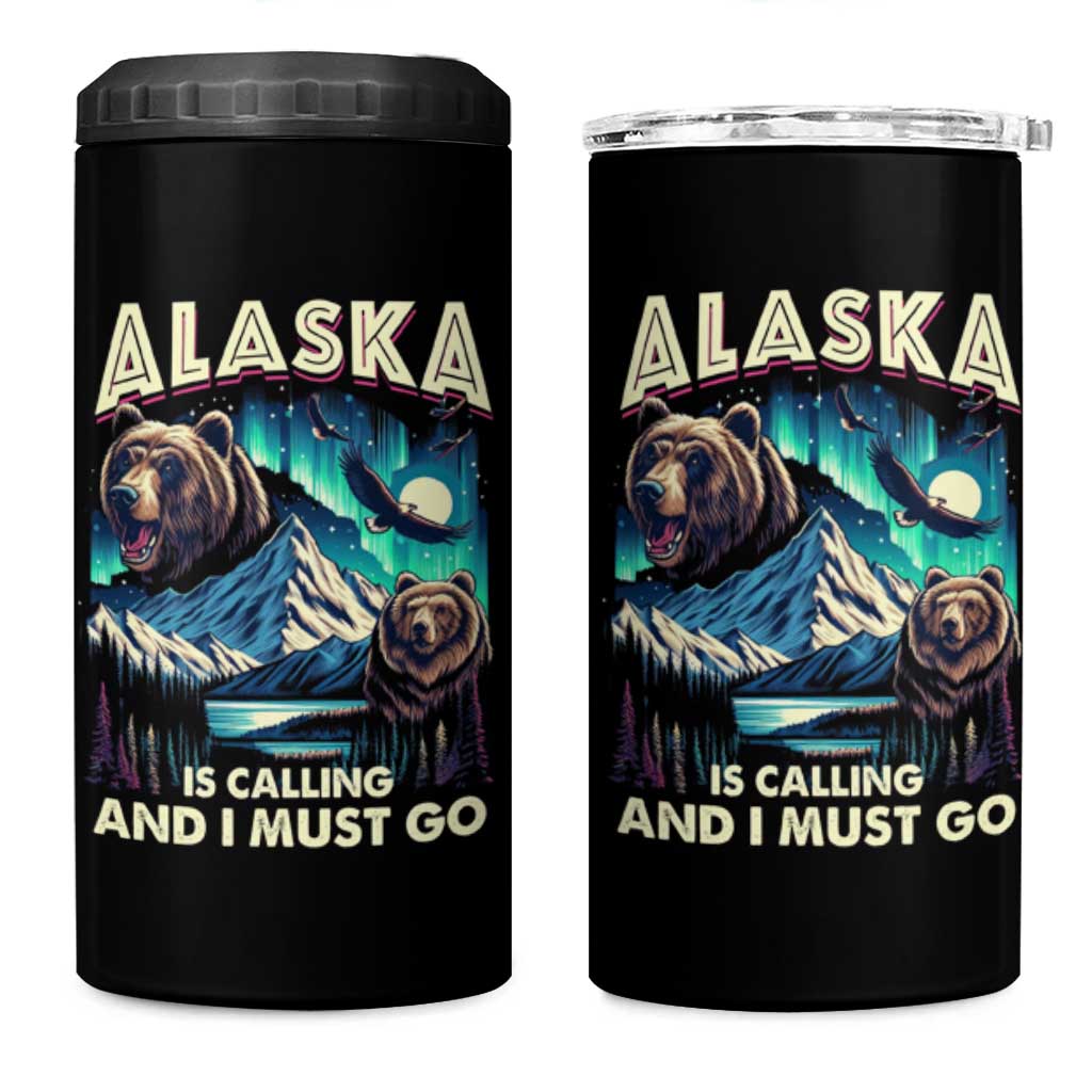 Alaska Is Calling And I Must Go Aurora Beer Home 4 in 1 Can Cooler Tumbler