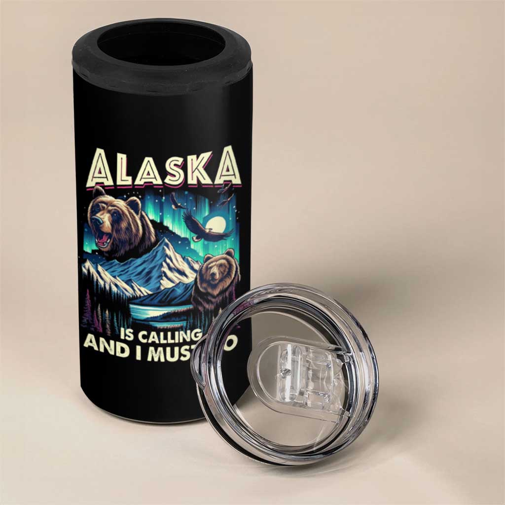 Alaska Is Calling And I Must Go Aurora Beer Home 4 in 1 Can Cooler Tumbler