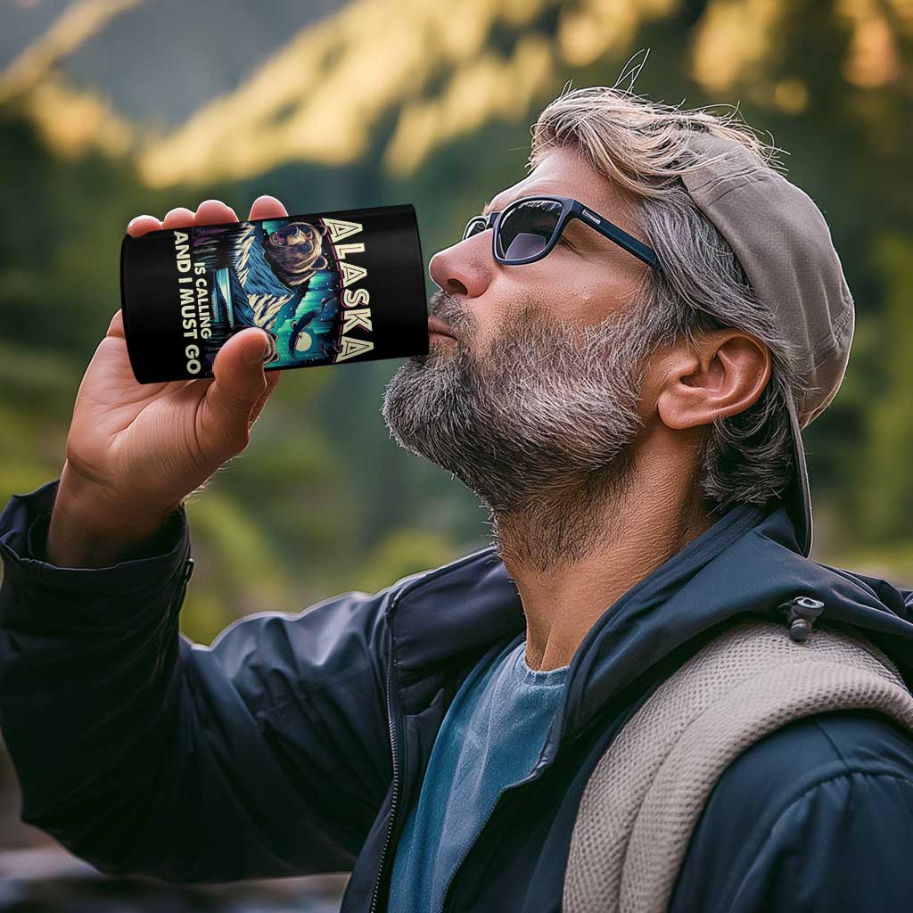 Alaska Is Calling And I Must Go Aurora Beer Home 4 in 1 Can Cooler Tumbler