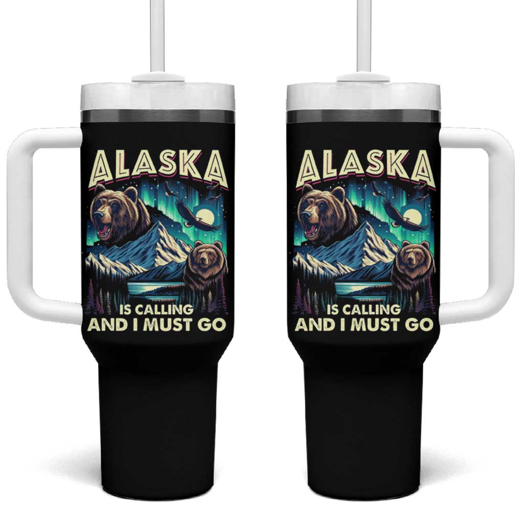 Alaska Is Calling And I Must Go Aurora Beer Home Tumbler With Handle