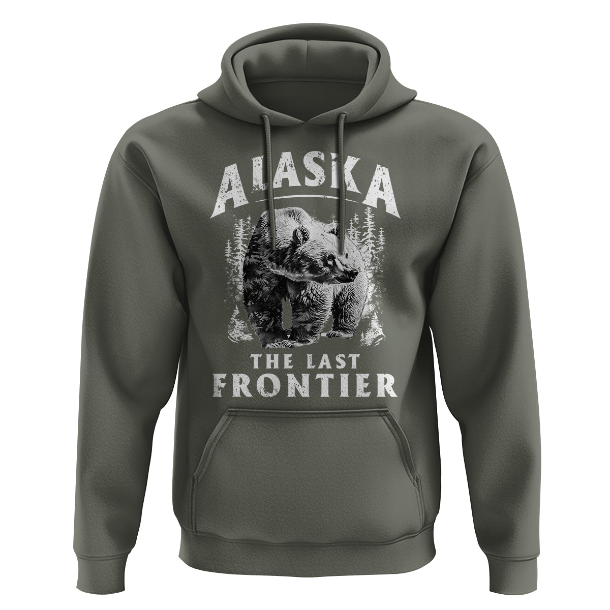 Alaska Hoodie The Last Frontier Vintage Bear Home - Wonder Print Shop