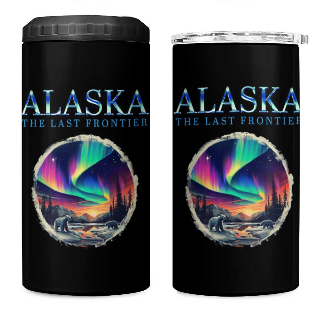 Alaska Aurora 4 in 1 Can Cooler Tumbler The Last Frontier Polar Bear
