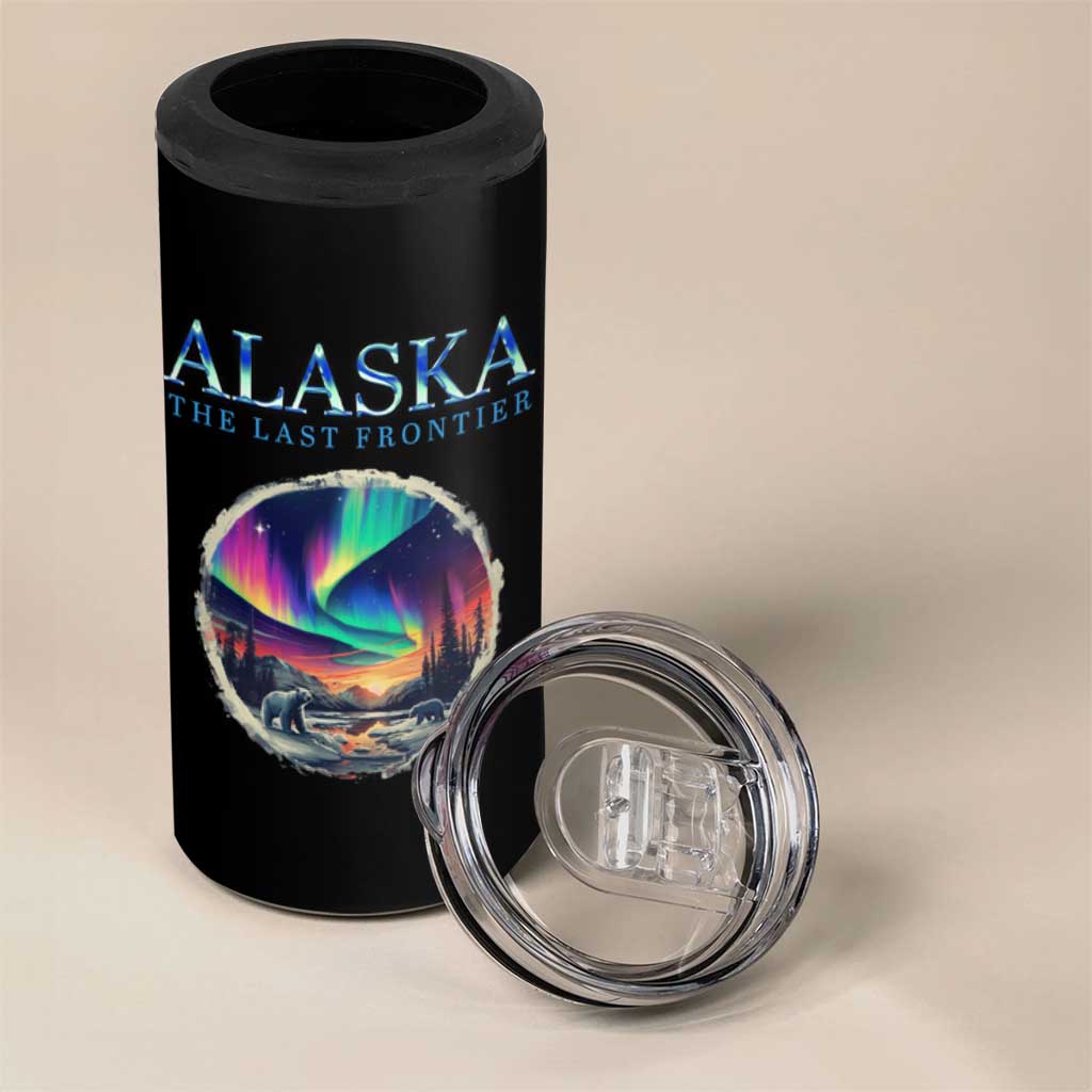 Alaska Aurora 4 in 1 Can Cooler Tumbler The Last Frontier Polar Bear