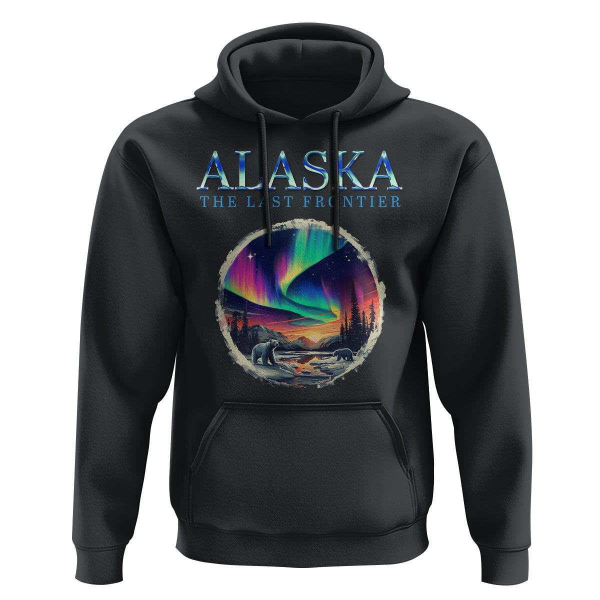 Alaska Aurora Hoodie The Last Frontier Polar Bear - Wonder Print Shop