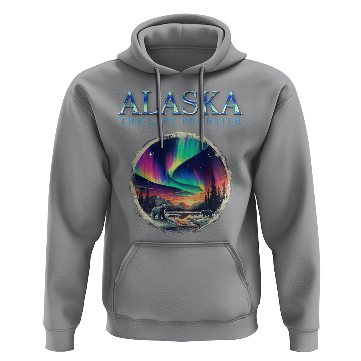 Alaska Aurora Hoodie The Last Frontier Polar Bear - Wonder Print Shop
