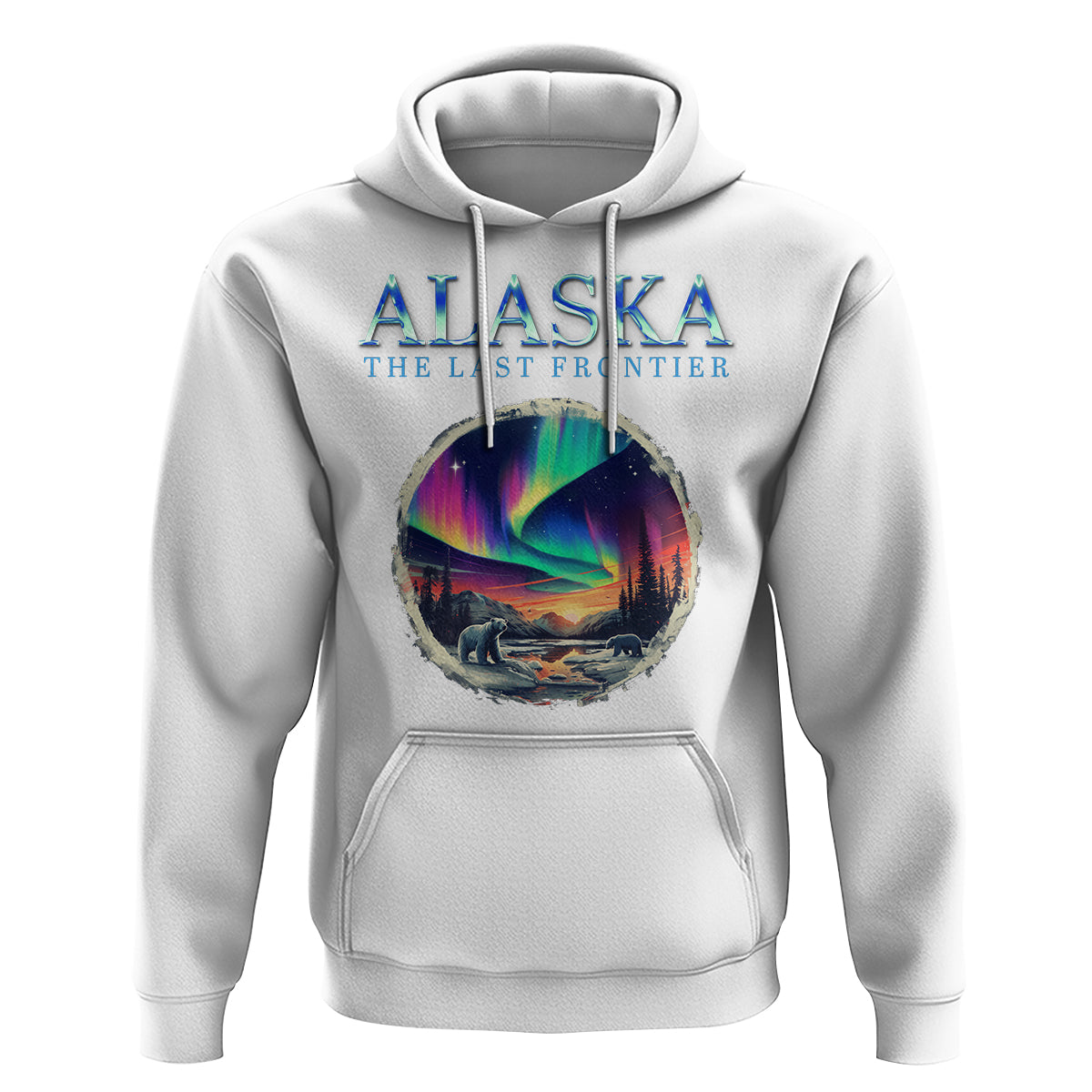 Alaska Aurora Hoodie The Last Frontier Polar Bear - Wonder Print Shop