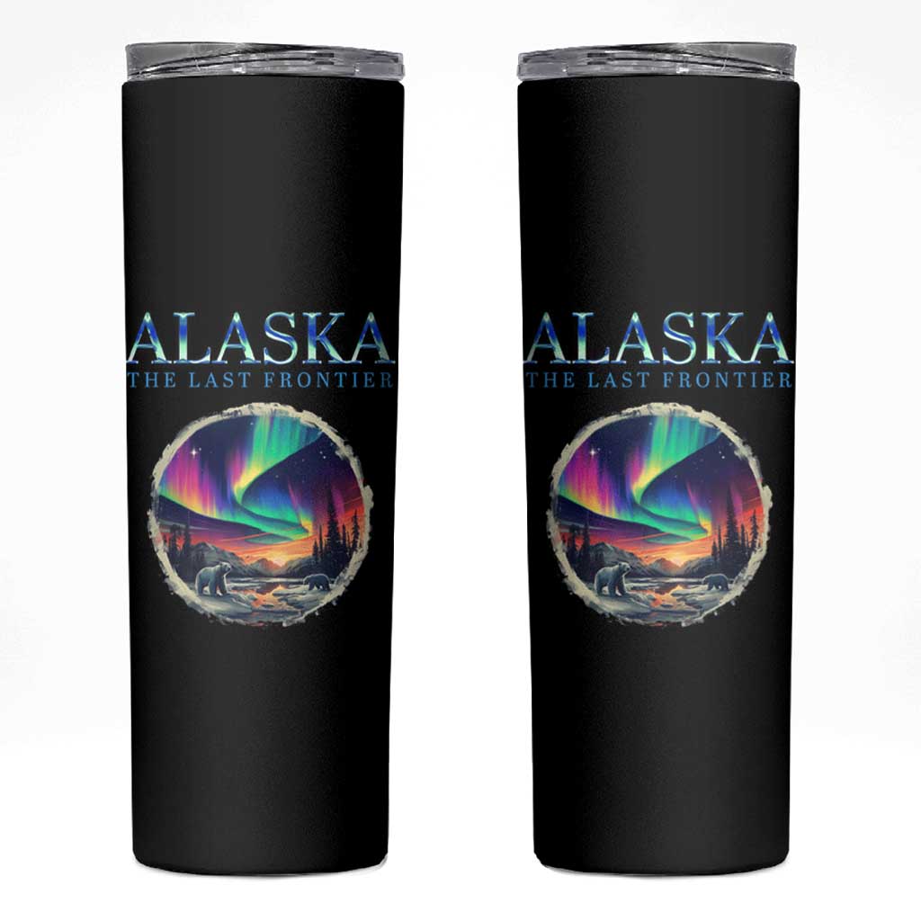Alaska Aurora Skinny Tumbler The Last Frontier Polar Bear