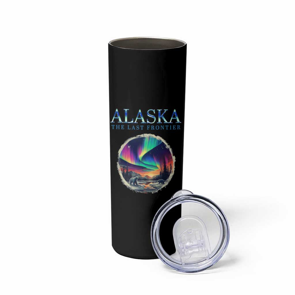 Alaska Aurora Skinny Tumbler The Last Frontier Polar Bear