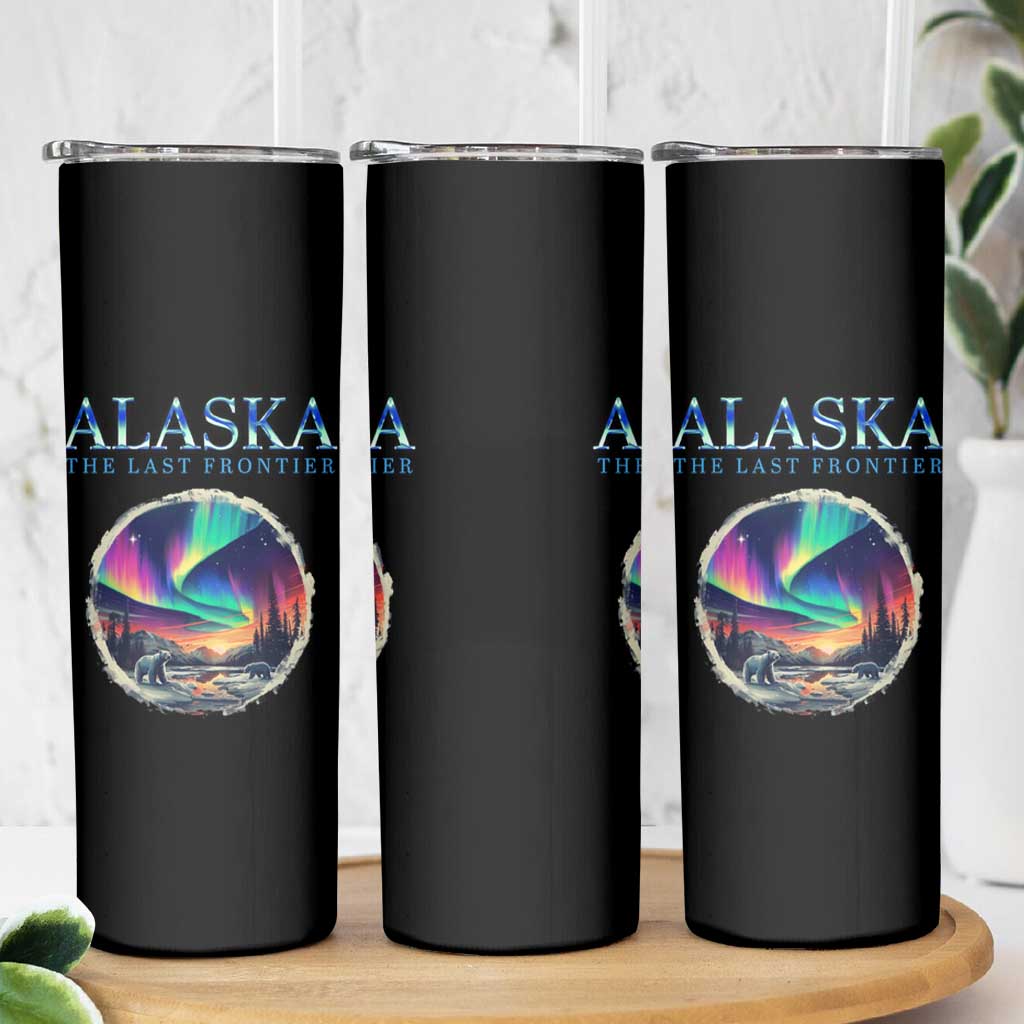 Alaska Aurora Skinny Tumbler The Last Frontier Polar Bear