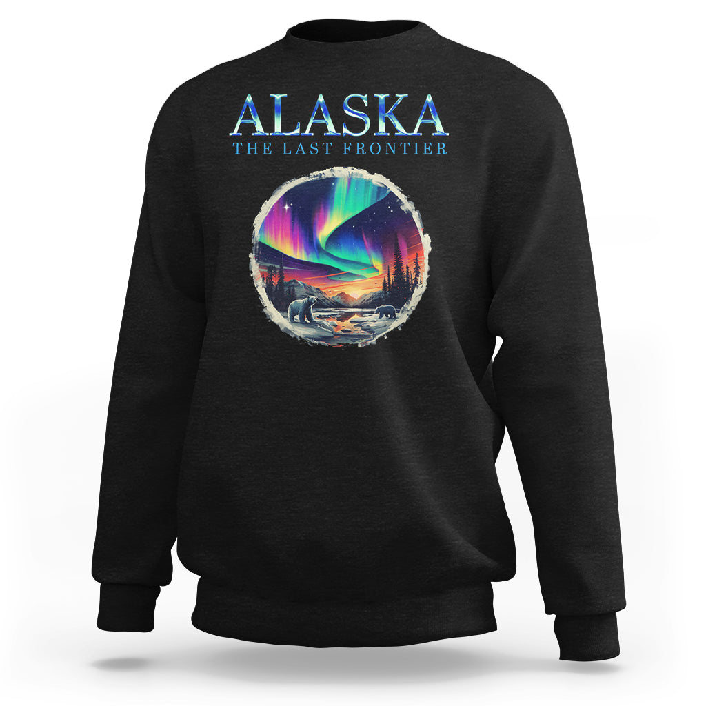 Alaska Aurora Sweatshirt The Last Frontier Polar Bear - Wonder Print Shop