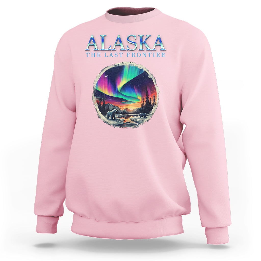 Alaska Aurora Sweatshirt The Last Frontier Polar Bear - Wonder Print Shop