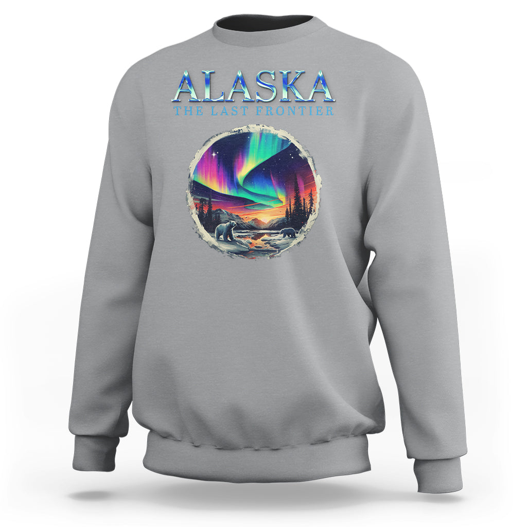 Alaska Aurora Sweatshirt The Last Frontier Polar Bear - Wonder Print Shop