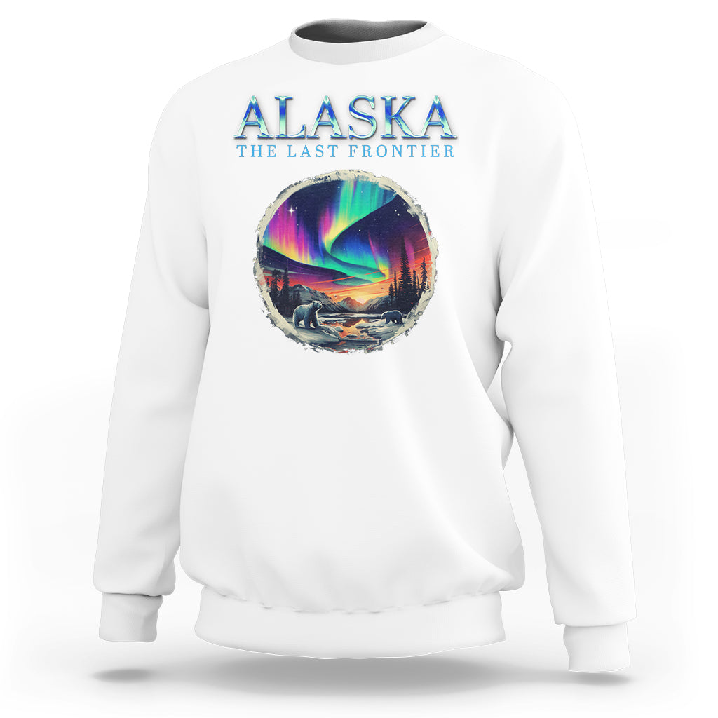 Alaska Aurora Sweatshirt The Last Frontier Polar Bear - Wonder Print Shop